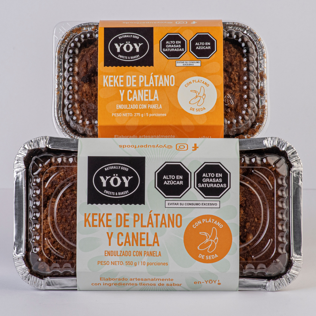 Keke Plátano y Canela YÖY - 550 g y 275 g - Pág Web 1