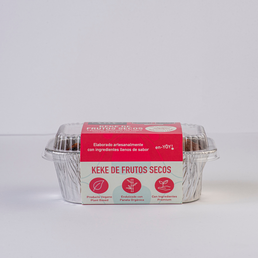 Keke de Frutos Secos Vegano Libre de Lácteos 275 g